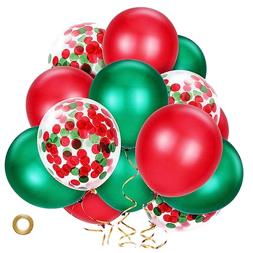 Garneck 12 Stück Partyzubehör Schicke Luftballons Konfetti Luftballons Für Partys Rote Weihnachts Latex Luftballons von Garneck