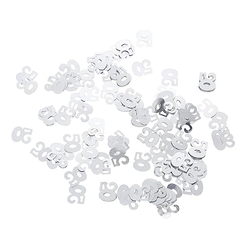 Garneck 1200 Stück 50 Party Konfetti komfetti jahrestag party supplies geschenkverpackung glinet Geburtstag Nummer 50 Tischkonfetti hochzeitsdeko Dekoration Konfetti Zahl Konfetti Silver von Garneck