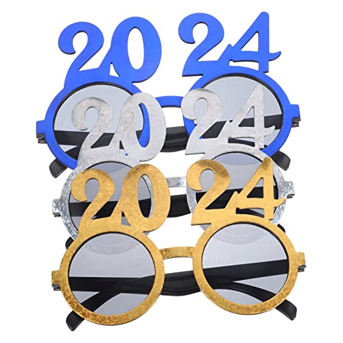 Garneck 15 Stk 2024 Brille Neuheitsbrille Lustige Tanzbrille Partyzubehör Für Das Neue Jahr Lustige Partybrille Foto Requisiten Partybrille Partybrillen Aus Papier Silvesterbrille Plastik von Garneck