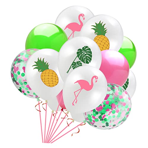 Garneck 15 Stück Flamingo Ballon Ananas Ballon Dekor Turtle Leaf Ballon Hawaiian Layout Für Gathring Party Home Festivel (ananas + Flamingo + 3 Turtle Leaf + 2 Grüne Kugel + 2 Rosa Kugel von Garneck