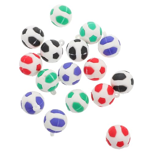 Garneck 16St Fußball-Anhänger Fußball für Mini-Fußball Netzband aus Metallfolie Fußball zum Sammeln Fußball Anhänger Fußball Charms Fußball-Charm-Armband Sportballperlen PVC-Weichkleber von Garneck