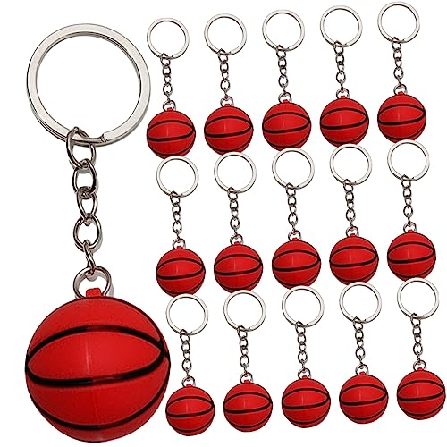 Garneck 16St Kugel Schlüsselanhänger basketball zubehör basketball accessories schlüsselhalter wand Schlüsselbrett Schlüsselanhänger für kreative Schlüsselanhänger Metall rot von Garneck