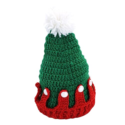 Garneck 1stk Strickmütze Weihnachten Weihnachtsmütze Mit Led-lichtern Winterurlaub Mütze Warme Weihnachtsmütze Warme Wollmütze Weihnachtsmannmütze Warme Wintermütze Green Garn von Garneck