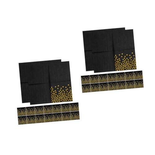 Garneck 2 Sätze Heißpräge-tupfenserviette Feier-servietten Folienpunktdekorationen Party Zubehör Party Dekoration Feiertags-cocktailservietten Punkte Servietten Black 20 Blatt*2 von Garneck