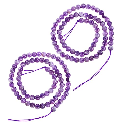 Garneck 2 Stück Amethyst Perlen 4mm Edelstein Perlen Für Schmuckherstellung - Ca 93 Stück Pro Packung - Ideale Spacer Perlen Für Armbänder Und Halsketten Hochwertiger Kristall von Garneck