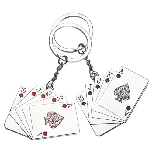 Garneck 2 Stück Poker Anhänger Schlüsselanhänger Zirkus Party Dekoration Schlüsselanhänger Taschenanhänger Süßer Schlüsselanhänger Zubehör Handy Anhänger Charm Anhänger von Garneck