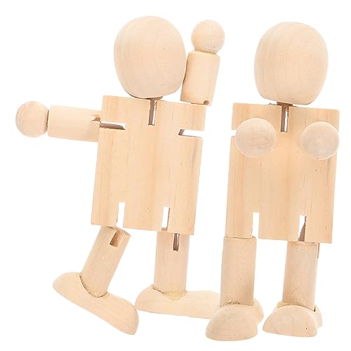 Garneck 2 Stücke Holzfiguren Zum Bemalen Für – Gelenkpuppe Und Holzfigur Mensch - Ideal Für Bastelprojekte - Feengarten Deko Und Kreative Freizeitgestaltung Mit Holzfiguren von Garneck