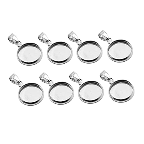 Garneck 20 Stücke 20mm Silber Edelstahl Lünette Anhänger Rohlinge Für DIY Schmuck – Runde Cabochon Einstellungen Und Ketten Für Kreative Bastelprojekte von Garneck