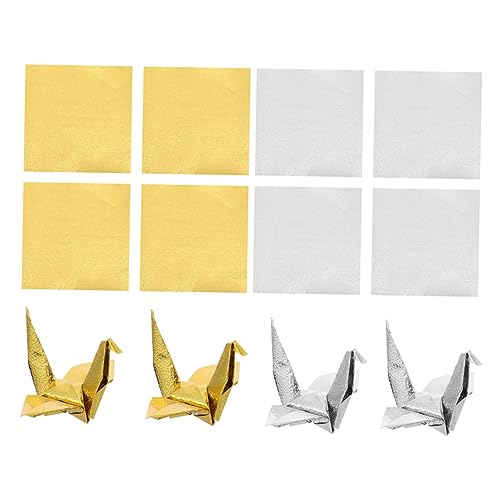 Garneck 200 Blatt Origami Papier 20x20 Cm in Gold Und Silber – Einseitig Glänzendes Bastelpapier Für Kreative Kunstprojekte Und DIY-Arbeiten Für Und Erwachsene von Garneck