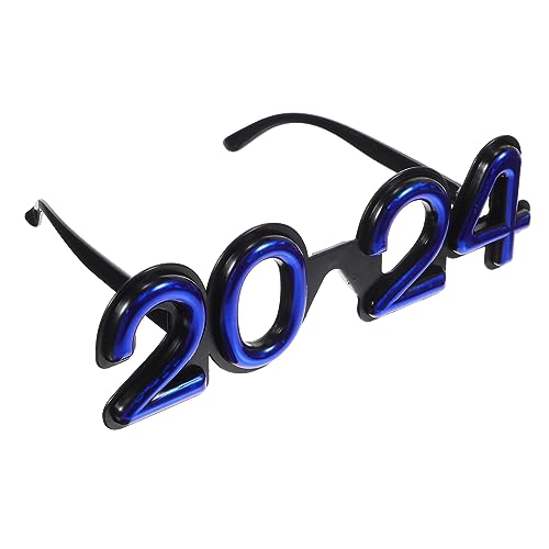 Garneck 2024 Brille Partybrillen lustige Sonnenbrille mexikanische Partydekorationen 2024 Performance-Requisiten faschingsbrille karnevalsbrille Zahlenbrille Neujahrsparty-Brillen Stk Blue von Garneck