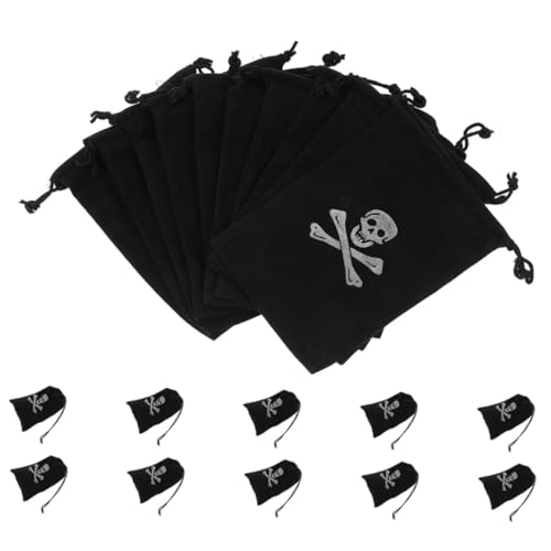 Garneck 20St Piratenbeutel mit Kordelzug Premium-Tasche mit Kordelzug Piraten-Süßigkeitstüten Geschenkbeutel halloween tasche halloween bag Münzbeutel Schmuckbeutel mit Kordelzug Polyester von Garneck