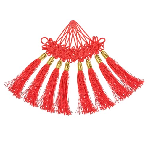 Garneck 20st Chinesische Knotenquaste Quasten Ammer Dekorationen Klare Ausfüllbare Ornamente Kabel Jahr Dekoration Lesezeichen Quasten Feng Quasten Zum Basteln Wanddekoration Rot Polyester von Garneck