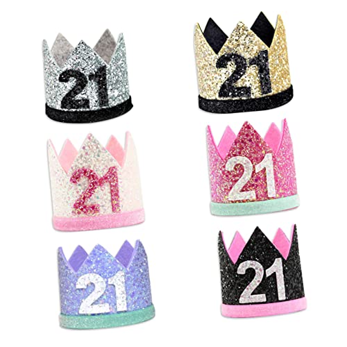 Garneck 21 Hut zum Geburtstag party accessoires birthday crown geburtstagsdekoration geburtstagskrone geburtstagdeko ausgefallene Partyhüte Glitzerhut Geburtstagsgeschenke Geburtstagskappe von Garneck