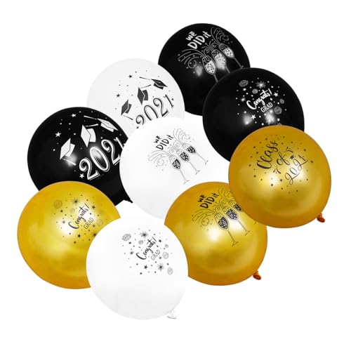 Garneck 24 Stück 12 2021 Latexballon Luftballons Für Die Abschlussfeier Partyballons Aus Latex Latexballons Abschlussballons Luftballons Für Die Partydekoration Emulsion von Garneck