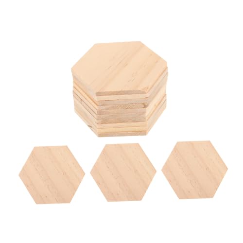 Garneck 25 Stück Sechseckige Holzscheiben Aus Unlackiertem Holz - 9 Cm Große Hexagon Holzformen Für DIY Basteln - Geschenkanhänger Und Dekoration Für Partys Und Hochzeiten von Garneck