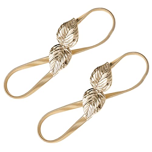 Garneck 2St Vorhangring Curtain Clips vorhangklammern Vorhangbefestigung Gardinenverschluss Gürtel Gardinenclips Stange Raffhalter für Heimvorhänge Elegante Gardinenbänder Legierung Golden von Garneck