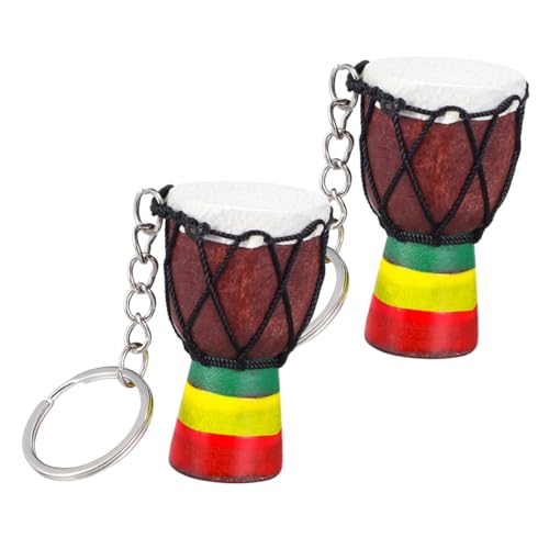 Garneck 2st Djembe-schlüsselanhänger Schlüsselanhänger Charme-schlüsselanhänger Afrikanischer Trommelmodell-schlüsselanhänger . Musikalischer Schlüsselanhänger Zinklegierung von Garneck