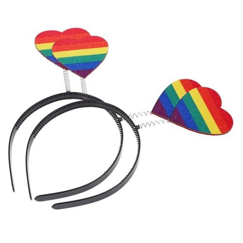 Garneck Pride March Haarschmuck Regenbogen Herz Stirnband Gay Pride Proud Mom Erwachsene Stirnband Dekorationen von Garneck