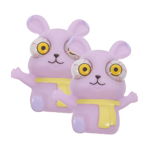 Garneck 2st Starrendes Kaninchen Mini-küken Löffel Für Welpen Maker-brötchen Tierspielzeug Snack-taschen-korb Tragbares Hase Kinderspielzeug Cartoon-kaninchen Haustier Violet Pu von Garneck