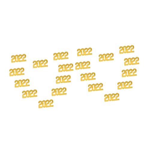 Garneck 3 Packungen 2022 2022 Konfetti 2022 Neues Jahr Dekorationen Für Den Abschlusstisch 2022 Mittelstücke Für Den Tisch Esstisch Weihnachtstisch Lieferungen Grad Papier Golden von Garneck