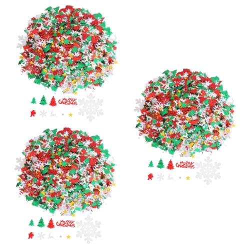 Garneck 3 Packungen Konfetti werfen entzückendes Konfetti Schneeflocken Konfetti Weihnachtskonfetti winterdeko Weihnachtsdekorationen Christbaumschmuck Bankettdekoration Party Konfetti PVC von Garneck