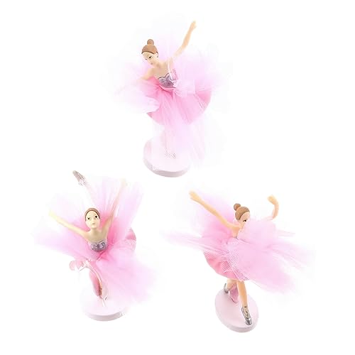 Garneck 3 Sätze Kuchendekoration cafe intencion cafing dish weihnachten dessertteller girl Kuchendeckel Figur Ballett-Cupcake-Topper Ballerina-Baumspitze Rosa von Garneck