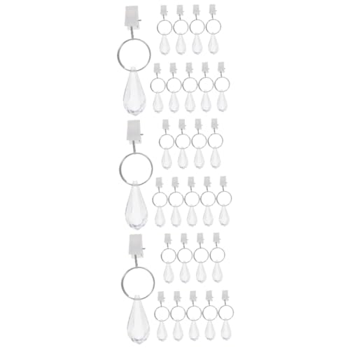 Garneck 3 Sätze Vorhänge Gegengewicht Curtain Clips Vorhangklammern Gardinen Zubehör Deck Fensterprisma Vorhang-Block-anhänger Vorhanggewicht Für Zu Hause Kristall Transparent 10 Stück * 3 von Garneck