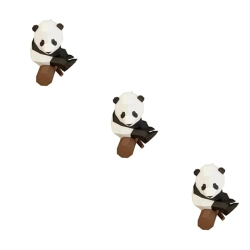 Garneck 3 STK handgeformte Dekoration Desk Decoration Panda Decoration Origami Decoration Tierpapiermodell 3D-Papiermodell Origami-Papier Ornament-Spielzeug 3D geometrisches Origami von Garneck