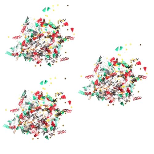 Garneck 3 Stück 2021 Kunststoff Schnee Hochzeit Konfetti Weihnachtskonfetti Für Weihnachtsbaumschmuck Weihnachtstischkonfetti von Garneck