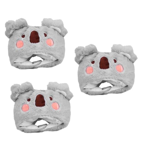 Garneck 3 Stück Koala Stirnband Hut Kostüm Hüte Für Erwachsene Cosplay Kostüm Hut Koala Form Hut Lustiger Partyhut Koala Kopfbedeckung Dekorativer Hut Koala Kopfbedeckung von Garneck