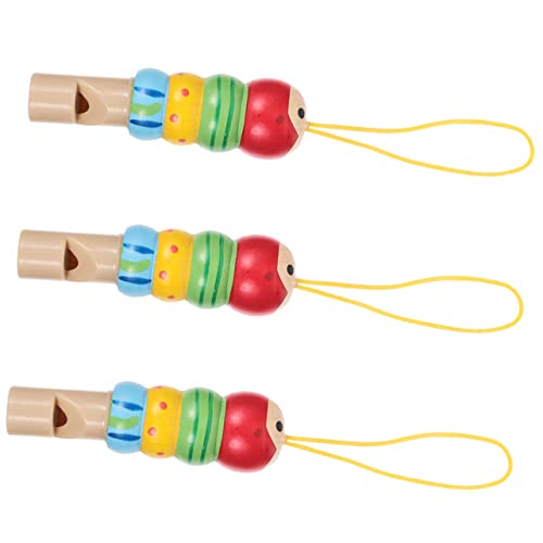 Garneck 3 Stück Pfeife Kinder Musikinstrument Geburtstag Krachmacher Musik Musikinstrument Spielzeug Musik Sound Spielzeug Lernen Rhythmus Spielzeug Kinderspielzeug Bunt Massivholz von Garneck