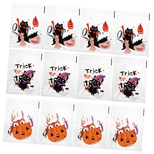 Garneck 300st Halloween Selbstklebende Tasche Halloween-Goodie-Bags Plätzchenbeutel Halloween Kekstüten Versiegeln Klarsichtbeutel Für Bonbontüten Cellophan Snack-Tasche Plastik von Garneck