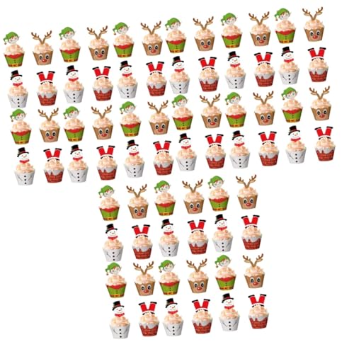 Garneck 360 Stk Kuchen Topper Weihnachts-Cupcake-Liner Cupcake-Förmchen Weihnachts-Cupcake-Tassen Weihnachtskuchen Weihnachtsmann-Geschenkpapier Dekor Kuchen Zubehör Kuchenverpackungen von Garneck
