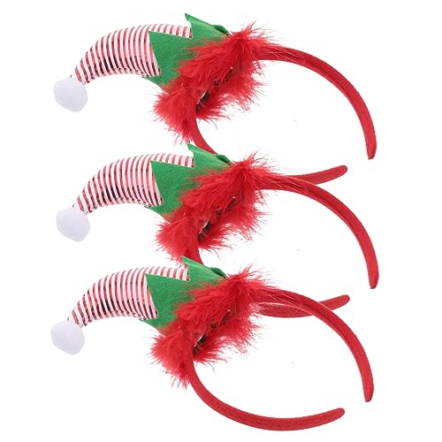 Garneck Weihnachts Elfen Haarreif Mit ütze Festliche Haarschmuck Accessoires Für Partys Und Feiertage Weiße Satin Haarbänder Für Erwachsene Und von Garneck