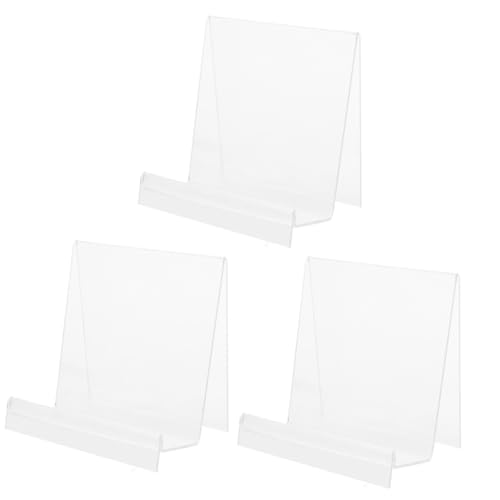 Garneck 3st Bücherregal Aus Acryl Fotoständer Bildhalter Für Tische Grußkartenanzeige Karte Steht Zur Anzeige Cd-ständer Displayhalter Acryl-displayständer Staffelei Buchen Transparent von Garneck