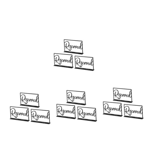 Garneck 4 Sätze Reservierte Tischmarke Schilder Für Reservierte Stühle Reservierungsschild Für Tisch Platzreservierungsschilder Reservierte Schilder Für Hochzeiten Acryl Black 3 Stück * 4 von Garneck