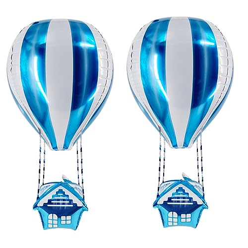 Garneck 4 Stück Ballon wohnungsdeko wohnraumdeko balloons geburtstagseinladungen luftbalons balongas heiße Luft Flugzeugspielzeug heiße Dekoration heiß hängen Ebene Aluminiumfolie Blue von Garneck