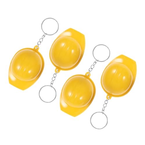 Garneck 4 Stück Flaschenöffner Für Schutzhelme Mini-taschenlampe Als Schlüsselanhänger Kleiner Schutzhelm-schlüsselanhänger Mini-schutzhelm Mini-bau-schlüsselanhänger Yellow Zinklegierung von Garneck