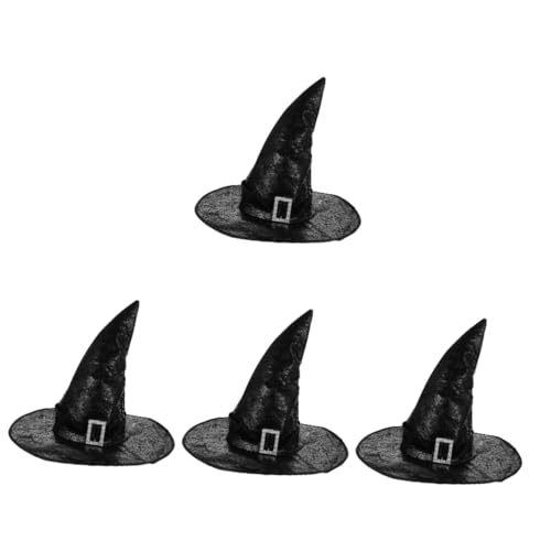 Garneck 4 Stück Hexenhut Kopfschmuck halloween kopfschmuck halloween kopfbedeckung Weihnachtshexenhut Party-Hexenhut Tiara Kappen Hexenkostüm für Damen Kopfverzierung des Zauberers Cosplay von Garneck