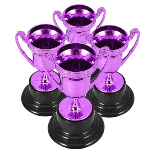 Garneck 4 Stück Mini-trophäe Trophäenmodelle Aus Kunststoff Massenspielzeug Für Preise Trophäe Spielzeug Pokale Für Sieger Preisverleihung Persönliche Trophäe Plastik Violett von Garneck