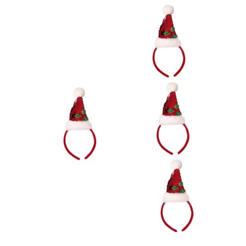 Garneck 4 Stück Weihnachtsmütze Stirnband Weihnachtskopf Boppers Weihnachts Haar Accessoires Weihnachtsmütze Stirnband Weihnachts Stirnbänder Für Frauen Weihnachtsmütze Weihnachts von Garneck