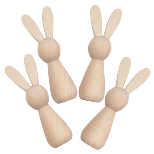 Garneck 4 Stücke Holz Hasen Figuren Zum Bemalen - Exklusive Deko Für Ostern - Basteln Und DIY Projekte Niedliche Hase Deko Für Und Tischdekoration von Garneck