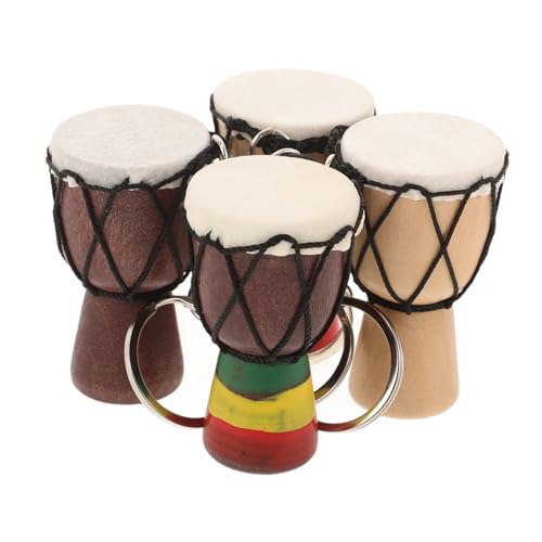 Garneck 4-teiliges Set Djembe-schlüsselanhänger Begünstigt Geburtstag Handtaschenverzierungen Belohnung Für Den Schulkarneval Liefert Dekorationen Trommelanhänger Aus Holz Legierung von Garneck