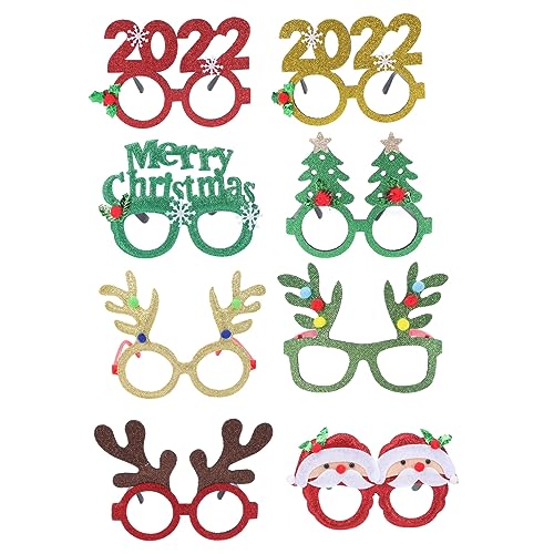 Garneck 40 Stk Weihnachtsgläser Weihnachtsdekorationen Urlaubskostüm Brillen 2022 Partybrille Weihnachtliche Neuheitsgläser Krippendekor Weihnachtsbaum Brille Weihnachtsfeier Brillen Vlies von Garneck