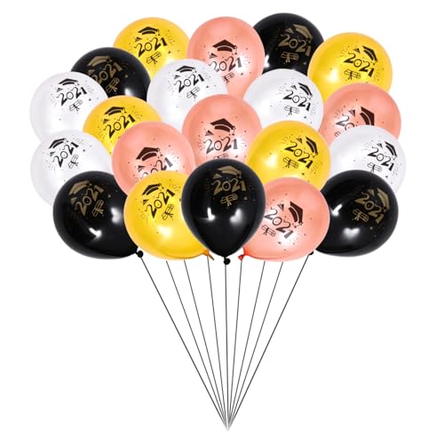 Garneck 40 Stück 2021 Abschluss Latexballon Ballons Brautparty Ballons Buchstabenballon Zahlenballons Glückwünsche Absolventen Ballons Neujahrsballons 2021 Abschluss Ballons von Garneck