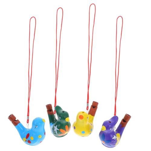 Garneck 4Pcs Keramik Pfeife Der Tiervogel Pfeife Farbige Whistle Party Bevorzugt Musikvogel Call Whistle Train Whistle Party Requisiten Badezeit Musicaly Toy Party Whistle Requisiten von Garneck