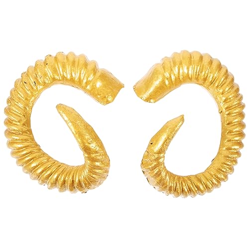 Garneck 5 Paare Haar Schafe Hörner Zubehör stutzenhalter kopfschmuck Schafshorn Schafhörner für DIY stirnband Schafhörner selber machen Haarband Horn Stirnband aus Tierhorn Harz Golden von Garneck