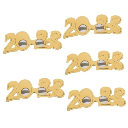 Garneck 5 Stück 2023 2023 Digitale Brille 2023 Zahlenbrille Partygeschenk Für Das Neue Jahr Silvester-party-brille Sonnenbrille Mit Nummer 2023 Partybrillen Pc-rahmen Aus Kunststoff Golden von Garneck