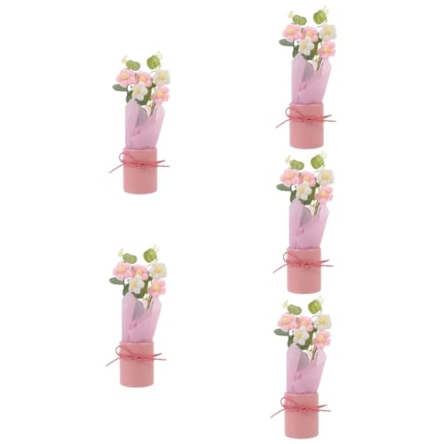 Garneck 5 Stück Gestrickter Blumenstrauß Gehäkelt Entzückende Blumen Häkelblumen Kleine Blumen Häkelblumenornament Häkelblumen Für Blumenstrauß Dekoratives Häkelblumenzubehör PVC von Garneck