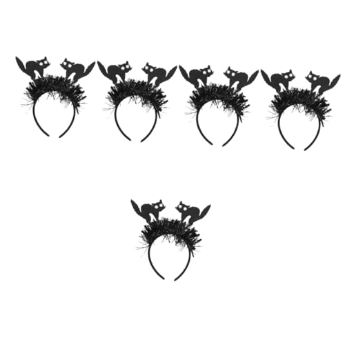 Garneck 5 Stück Halloween Stirnband Cosplay Requisiten Halloween Katzen Haarbänder Katzen Haarreifen Halloween Haar Accessoire Party Zubehör Halloween Katzen Stirnbänder Neuartiger von Garneck